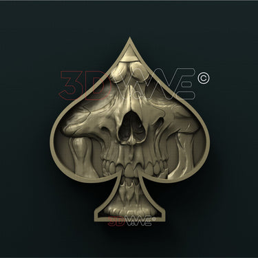 SKULL OF SPADES 3D STL 3DWave